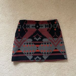 GAP tribal patterned wool skirt